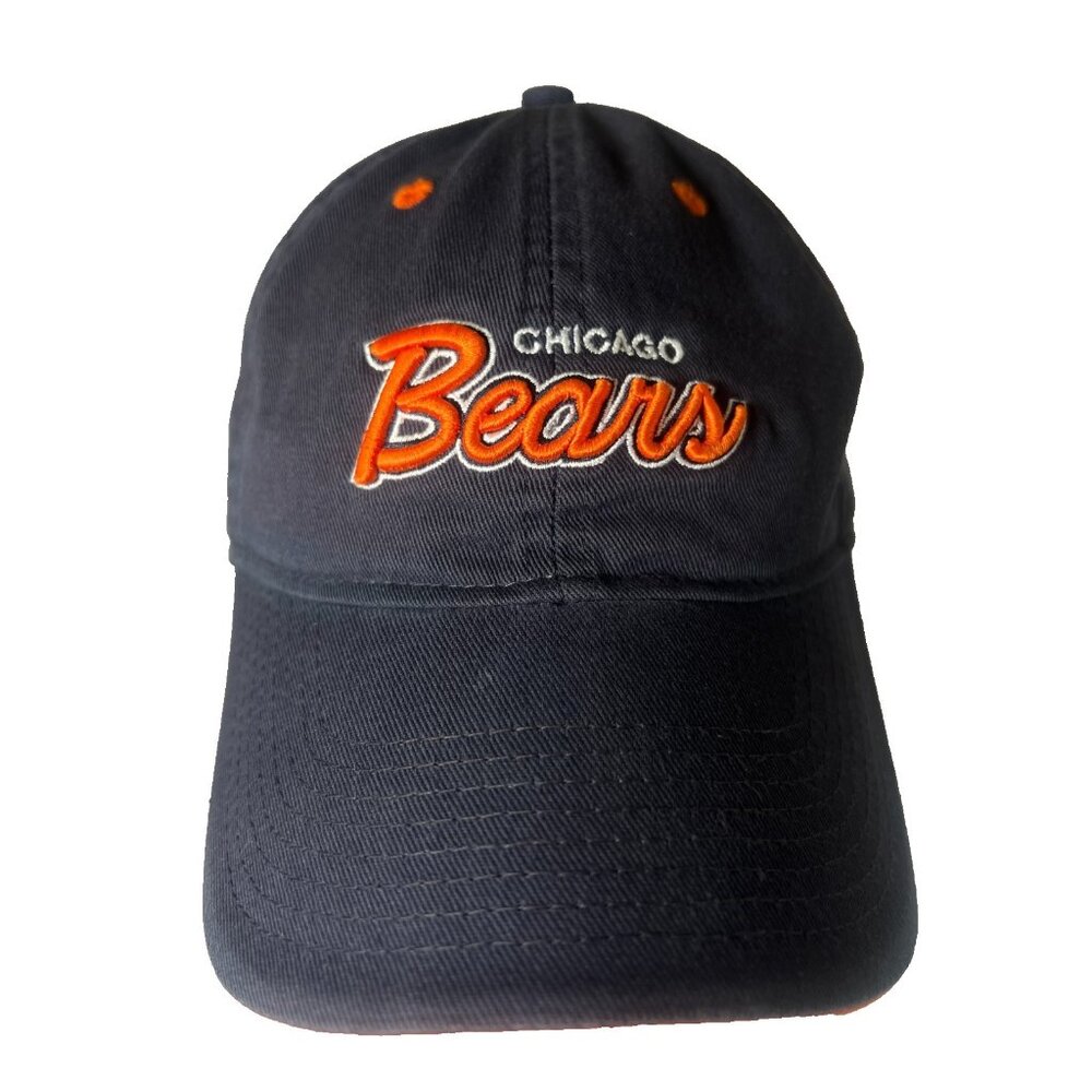 Reebok Chicago Bears NFL Navy Blue Embroidered Logo Adjustable Strapback Cap Hat